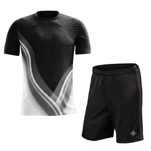 Custom Sublimated Blue Soccer Jersey Set Men's Short Sleeve Moisture Wicking Polyester Uniforms All Seasons <b>Athletic</b> Fit - Product Image 2