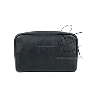 Black <b>Tooled</b> Leather Cosmetic <b>Bag</b> Hair On Hide Makeup Pouch Western Travel Organizer Unisex Dopp <b>Kit</b> - Product Image 4