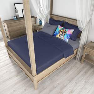 Pug Hippie Dawg ilustraciones decorativas funda de almohada ligera y súper suave fácil de cuidar funda de cojín de tamaño estándar - Product Image 4