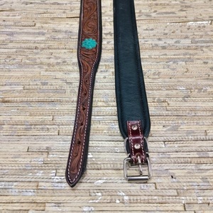 Durable <b>leather</b> dog leash Hand <b>tooled</b> floral leash Heavy duty pet leash Custom training dog leash - Product Image 3