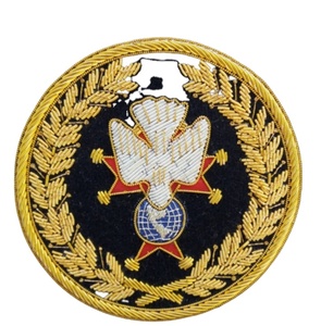Parche Bordado Personalizado Redondo para Coser con Diseño de Águila y Globo, Insignia de Tela para Uniformes y Promoción - Product Image 1