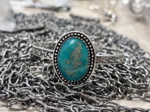Jewelry Perfections High Quality Trendy Natural Arizona Turquoise 925 Sterling Silver Cuff Bracelet Fine Jewelry Wholesale - Product Image 3
