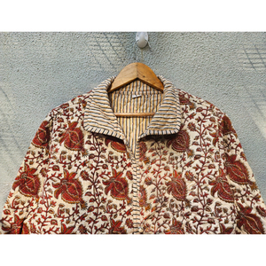 Handmade Floral Cotton Jacket Turn-down Collar Full Sleeve Prairie Chic Autumn Women's Jacket Lightweight Statement <b>Coat</b> - Product Image 4