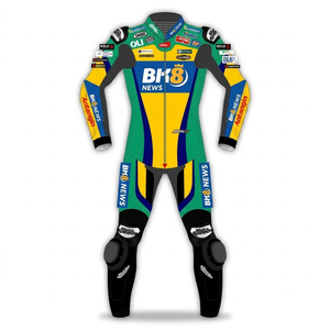 Combinaison de moto en cuir de vachette/canguro Alex Marquez 1 pièce avec protections CE niveau 2 - Product Image 1
