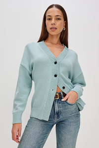 Suéter Cárdigan de Punto Crochet Estilo Coreano para Mujer, Cuello en V, Acrílico/Poliéster, Transpirable, Casual, Suave, con Botones, Moda de Invierno, Largo - Product Image 2