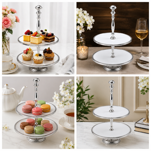 Luxury 2 Tier Metal <b>Cake</b> <b>Stand</b> | Elegant Cupcake Dessert Display Serving Tray | Wedding Birthday Party Afternoon Tea Table Decor - Product Image 4