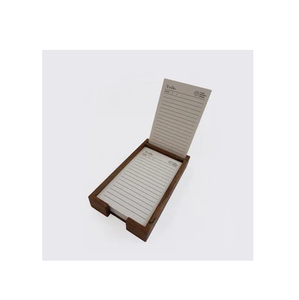 Desktop Organizer Acacia Wood Notepad Holder 4 Divided Compartment Wood <b>Memo</b> <b>Pad</b> Holder At Lowest Price - Product Image 3