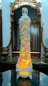 Lámpara de Hueso de Búfalo Tallada a Mano de Lujo, Diseño de Filigrana Sostenible, Portavelas Decorativo Vintage, Venta al Por Mayor para Exportación - Product Image 2