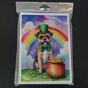 Whimsical A7 Tamaño 5x7 Border Terrier St Patrick's Day Tarjetas de notas en blanco Paquete de 8 con sobres Tarjetas de felicitación - Product Image 3