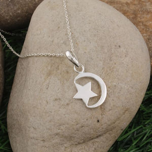 Collier Lune et Étoile Tendance en Argent Sterling 925 Fait Main, Bijou Minimaliste Délicat, Colliers Célestes, Cadeaux pour Femmes - Product Image 2