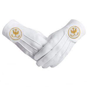 Guantes de Algodón Blancos Suaves de Alta Calidad para Masones, Bordados a Mano, para Iglesia - Product Image 6