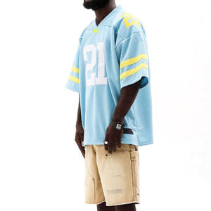 Camiseta de Fútbol Americano de Malla Premium para Hombre, Cuello en V, Estilo Urbano, Número Personalizado, Fabricante de Ropa al por Mayor con Etiqueta Privada OEM - Product Image 2