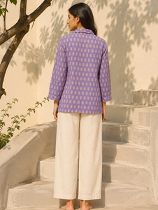 Camisa de Algodón para Mujer con Estampado Floral, Manga Tres Cuartos, Estilo Casual, Corte Regular, Estilo India-Pakistán, para Todas las Temporadas - Product Image 2