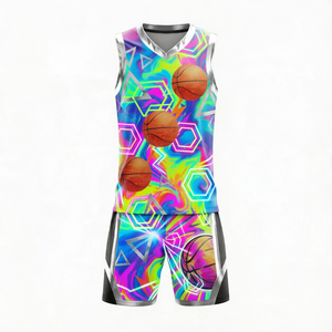 Kit d'équipe de basketball pour événements scolaires et de club, ensemble maillot et short personnalisés, tissu léger, impression du nom et du numéro du joueur - Product Image 3