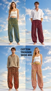 New Tredy Winter Washed Breathable Eco-Friendly 100% Cotton <b>Trouser</b> <b>Women</b> Elastic Waist High Waist Loose Fit Vintage Full Length - Product Image 5
