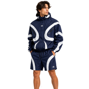 Nylon Windbreaker Waterproof Hooded <b>jacket</b> for men Matching Shorts Tracksuit Custom Logo <b>Lightweight</b> Outdoor Rainwear Wholesale - Product Image 4