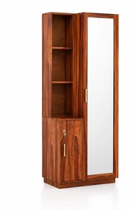 Solid Wood Tall Dressing <b>Table</b> with Full Length <b>Mirror</b> | Lockable <b>Vanity</b> Cabinet with Shelves | Wholesale Bedroom Furniture - Product Image 6