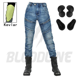 Pantalones Vaqueros de Motocicleta para Hombre, Lavados con Efecto Desgastado, Impermeables, para Motociclismo, Estilo para Todas las Estaciones - Product Image 5