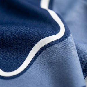 Custom Polyester/Cotton Knitted Heavyweight Blue Wave <b>Patchwork</b> Streetwear T <b>Shirts</b> Men Regular Fit Drop Shoulder Graphic - Product Image 5