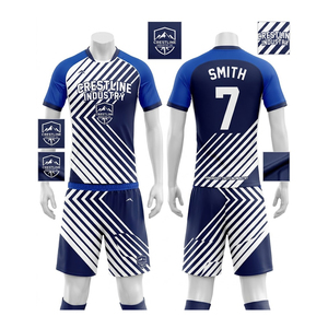 Ensemble maillot et short de football personnalisés par sublimation, uniforme athlétique pour homme anti-transpiration pour toutes les saisons - Product Image 1