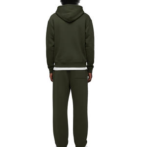 Survêtement décontracté à capuche 2 pièces de haute qualité, sur mesure, couleur unie, fermeture éclair, 100% polyester, pour l'automne - Product Image 4