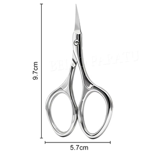 Tijeras para cutículas, 1 unidad, tijeras para cutículas de acero inoxidable con hoja curva, tijeras pequeñas para recortar las uñas y cejas para hombres - Product Image 5