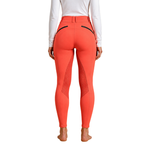Leggings d'équitation pour femmes, couleur corail, taille haute, extensibles, avec poche, pour l'entraînement et la performance. - Product Image 2