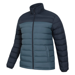 Veste matelassée personnalisée OEM pour homme en 100 % nylon, duvet de canard, bicolore, doudoune d'hiver chaude avec fermeture éclair - Product Image 2