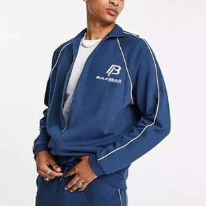 Conjunto Deportivo con Capucha para Hombre BULKBEAR, Negro y Gris, Manga Larga, Cierre de Cremallera, Sudadera Informal, Pantalones Deportivos, Color Sólido, Resistente al Viento, Invierno, 100% - Product Image 4