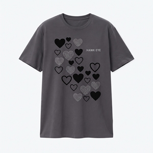 Camiseta de algodón casual de manga corta con estampado de corazón personalizado para mujer, venta al por mayor, ropa de moda impresa - Product Image 3