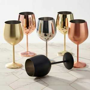 Ensemble de 2 verres à vin en acier inoxydable doré, gobelets en métal incassables pour les fêtes - Product Image 6