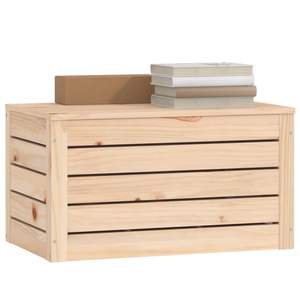 Caja de Almacenamiento Mediana de Madera de Pino Sólido, Cajas de Almacenamiento Decorativas de Madera Natural - Product Image 4