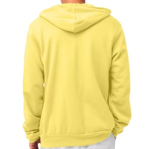 Sweat-shirt en molleton à capuche jaune pour homme, coupe classique, décontracté, couleur unie, avec poches, respirant, tricoté, pour l'automne - Product Image 1