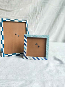 Handcrafted Unique Resin Photo <b>Frame</b> with Bone Inlay Modern Adjustable Tabletop Hanging Style Living Room Home Decor - Product Image 2