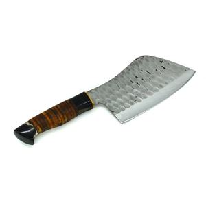 Cuchillo de Chef JEXMOO OEM Hecho a Mano de Acero Inoxidable de Grado Industrial, Multifuncional, con Patrón de Gota de Lluvia y Funda de Cuero - Product Image 5