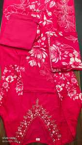Pink Floral Printed Straight Kurta Pant <b>Dupatta</b> Set for Women with Embroidered Neckline Festive and Traditional Ethnic Wear - Product Image 5