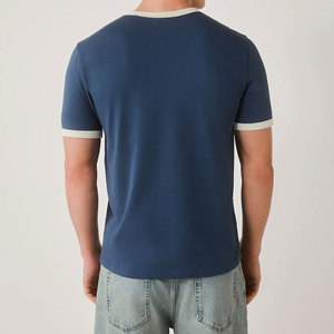 Camiseta Casual Ringer de Algodón Transpirable para Actividades Diarias y Ajuste Relajado - Product Image 3