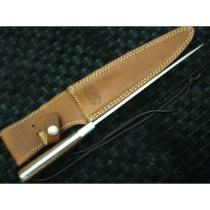 Couteau de chasse à lame en acier Damas fait main avec manche en bois, personnalisable, OEM, sur mesure - Product Image 3