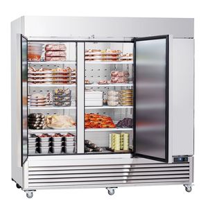 Commercial 60.42 Cu.ft Stainless Steel Upright <b>Freezer</b> with Auto Defrost 3-Door Reach 82.5" 12" Single & Double Doors - Product Image 1