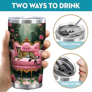 20oz Stainless Steel Tumbler Double Wall <b>Insulated</b> Silver Plated Side Heat Resistant Travel <b>Mug</b> - Product Image 5