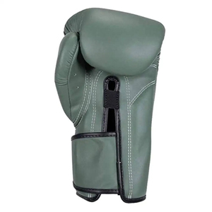 <b>Green</b> PU Boxing <b>Gloves</b> Full Finger Lace-up Closure Adult Training Gear - Product Image 3