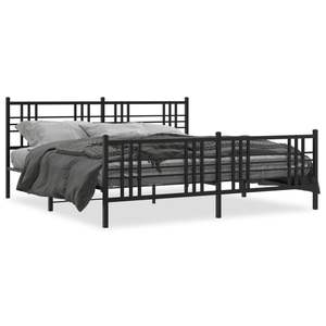 Base de Cama Completa de Acero Negro, Rectangular, Tradicional, de Metal - Product Image 1