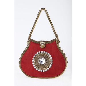 Sacs à main élégants et légers pour femmes, ornés de perles métalliques, doublure en soie, pour mariages, prix exceptionnel pour les achats en gros - Product Image 1