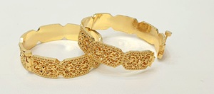Pulseras de Acero Inoxidable Chapadas en Oro de 24K para Mujer, Marca SARA, Clásicas, Elegantes, de Alta Calidad, para Compromiso y Boda, Venta al Por Mayor - Product Image 2