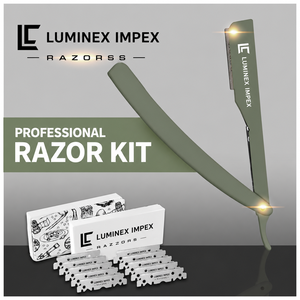 Navaja de Afeitar Recta Vintage Luminex Impex con Mango de Concha de Abulón y Acero al Carbono, Lista para Usar en Barberías y Salones - Product Image 2