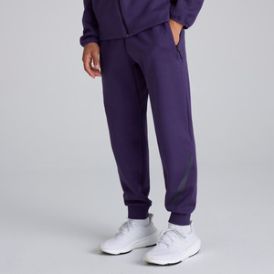 Conjunto de Sudadera con Capucha Morada para Hombre, Corte Regular, Felpa, Color Sólido, Ropa Casual de Otoño - Product Image 3
