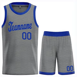 Conjunto de Uniforme de Baloncesto Personalizable, Jersey sin Mangas de Malla Azul, Pantalones Cortos Transpirables, Estampado Sublimado de Leopardo, Equipo Animal 00, Adulto - Product Image 1