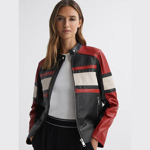 Nouvelle arrivée, veste bomber en cuir véritable pour femme, écologique, hiver, moto, haute qualité, coupe-vent, veste en cuir PU pour femme - Product Image 3
