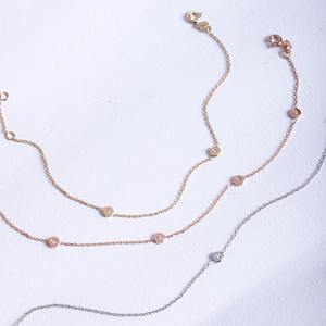 Bracelet Diamond by the Yard en or massif 14K 18K avec diamant véritable rond de 0,01 ct serti clos, bracelet station pour femme - Product Image 6