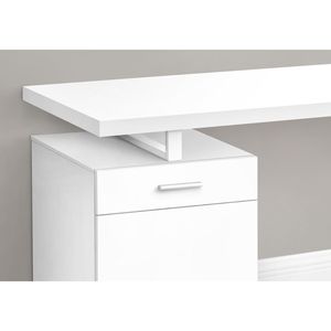 Scrivania per Computer Contemporanea in Metallo Laminato Bianco da 48 Pollici per Ufficio Domestico, Configurazione Sinistra/Destra, con Cassetti Portaoggetti, Postazione di Lavoro Bianca - Product Image 3